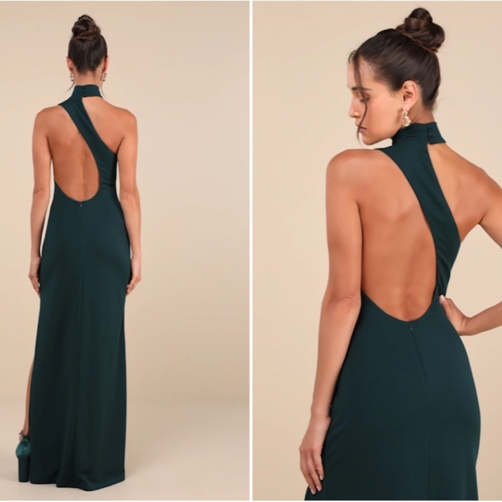 LULU's Sexy Prom Wedding Elegant Assymetrical One Shoulder Mermaid Trumpet Maxi - Picture 5 of 5